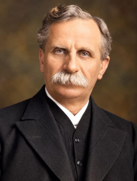 Modernised illustrative portrait of Samuel Chadwick